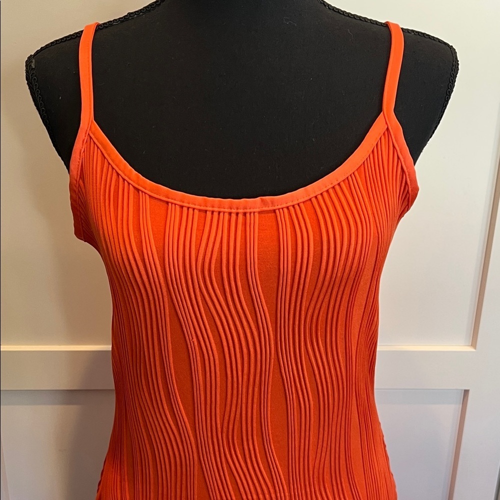 Prettygarden Vibrant Orange Textured Midi Orange Midi Size M - Picture 3 of 8